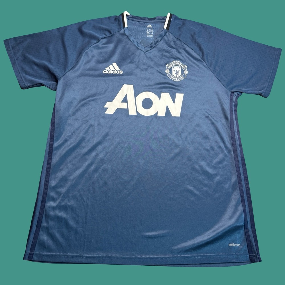 Adidas Manchester United Training Jersey 2XL Mens Blue Climacool Soccer 2016/17